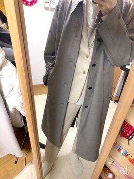 「LIDNM（リドム）のアイテム（ステンカラーコート）」を使った、riiiikuuuu0123さん（メンズ・179cm）の冬コーディネート