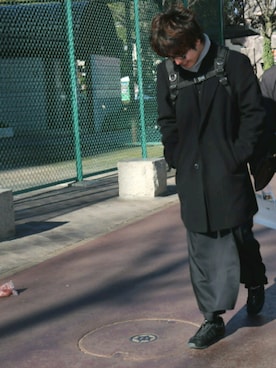 「united arrows」｜「アイテム（チェスターコート）」を使った、戸さん（メンズ・173cm）の冬コーディネート