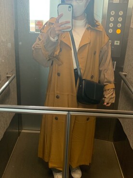 「A.P.C.」｜「アイテム（トレンチコート）」を使った、　ヒナコさん（レディース・153cm）の春コーディネート