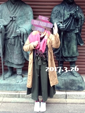 「SEVENDAYS=SUNDAY（セブンデイズサンデイ）のアイテム（トレンチコート）」を使った、あんこさん（レディース・160cm）の春コーディネート