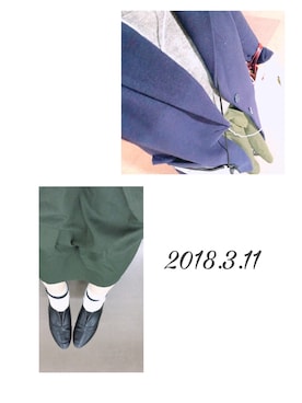 「colza（コルザ）のアイテム（チェスターコート）」を使った、あんこさん（レディース・160cm）の春コーディネート