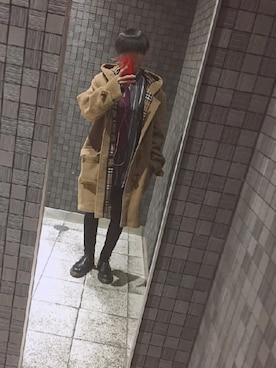 「オーバーコート」｜「アイテム（ダッフルコート）」を使った、ЯЧ!さん（メンズ・164cm）の冬コーディネート