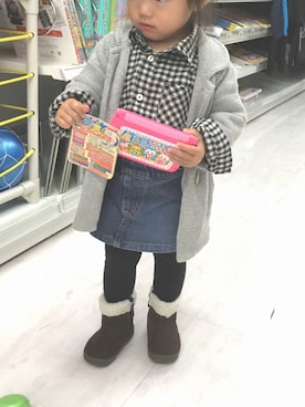 「お買い物」｜「アイテム（ブーツ）」を使った、ichi☻さん（キッズ・80cm）の秋コーディネート