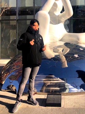 「northface（ノースフェイス）のアイテム（ダウンジャケット/コート）」を使った、tigerさん（メンズ・183cm）の冬コーディネート