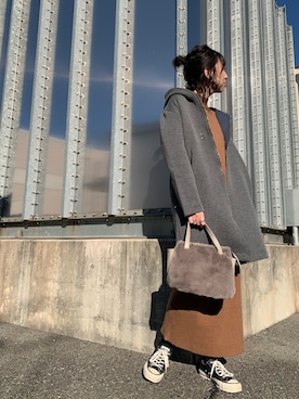 「Chez toi（シェトワ）のアイテム（その他アウター）」を使った、monaさん（レディース・160cm）の秋コーディネート