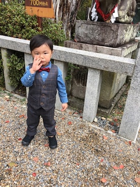 「お宮参り」｜「アイテム（その他）」を使った、Leo♛さん（キッズ・90cm）の春コーディネート