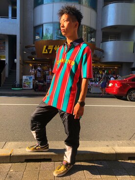 「アイテム（ポロシャツ）」を使った、gdlf_bigさん（メンズ・163cm）の夏コーディネート