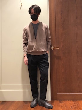 「Scye（サイ）のアイテム（パンツ）」を使った、FUJIWARAさん（メンズ・177cm）の春コーディネート