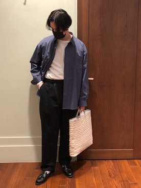 「semoh（セモー）のアイテム」を使った、FUJIWARAさん（メンズ・177cm）の春コーディネート