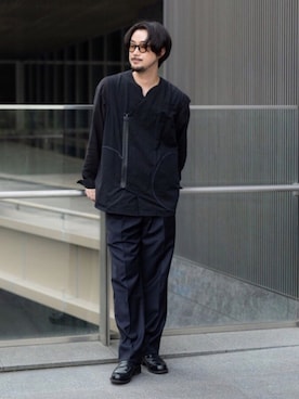 「semoh（セモー）のアイテム（トップス）」を使った、FUJIWARAさん（メンズ・177cm）の春コーディネート