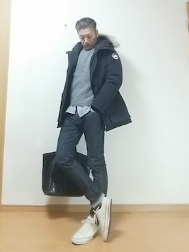 「ビームス別注」｜「アイテム（その他）」を使った、たかボンドiさん（メンズ・182cm）の冬コーディネート