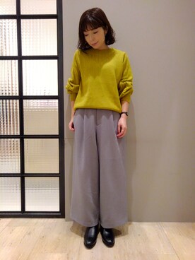 「LEPSIM（レプシィム）の5Gボリュームガラスリーブプルオーバー　773056（ニット/セーター）」を使った、mayaさん（レディース・158cm）の秋コーディネート
