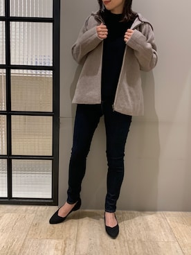 「ラフスタイル」｜「アイテム（その他アウター）」を使った、mayaさん（レディース・158cm）の秋コーディネート