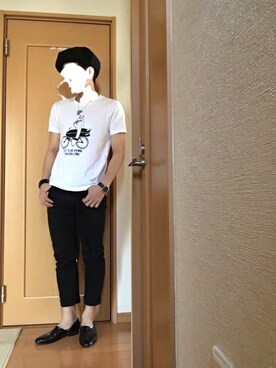 「BEAMS（ビームス）のアイテム（Tシャツ/カットソー、ホワイト系）」を使った、ma$aさん（メンズ・175cm）の夏コーディネート