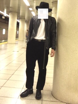 「JOURNAL STANDARD relume（ジャーナルスタンダード　レリューム）のアイテム（ライダースジャケット）」を使った、ma$aさん（メンズ・171cm）の秋コーディネート