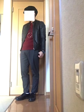 「JOURNAL STANDARD relume（ジャーナルスタンダード　レリューム）のアイテム（ライダースジャケット）」を使った、ma$aさん（メンズ・171cm）の秋コーディネート