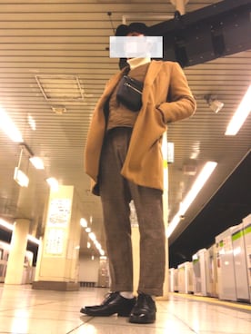 「417 EDIFICE（フォーワンセブンエディフィス）のアイテム（スラックス）」を使った、ma$aさん（メンズ・171cm）の冬コーディネート