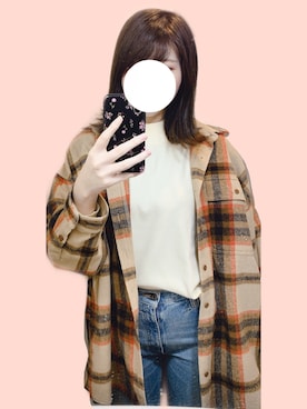 「MOUSSY（マウジー）のMVS SKINNY（デニムパンツ）」を使った、ぐー🌵さん（レディース・171cm）の秋コーディネート