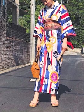 「帯アレンジ」｜aさん（レディース・160cm）の夏コーディネート