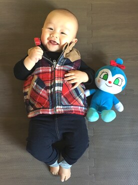 「サイズ80」｜YJさん（キッズ・70cm）の冬コーディネート