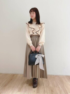 「ラテコーデ」｜マジェスティックレゴンエスパル仙台店スタッフさん（レディース・157cm）の冬コーディネート