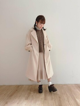 「ラテコーデ」｜マジェスティックレゴンエスパル仙台店スタッフさん（レディース・157cm）の冬コーディネート