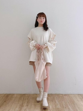 「春先取りコーデ」｜「アイテム（アクセサリー）」を使った、マジェスティックレゴンエスパル仙台店スタッフさん（レディース・157cm）の冬コーディネート