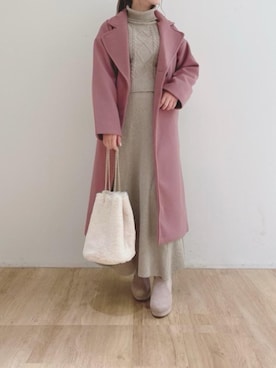 「仙台」｜「アイテム（その他アウター）」を使った、マジェスティックレゴンエスパル仙台店スタッフさん（レディース・153cm）の冬コーディネート