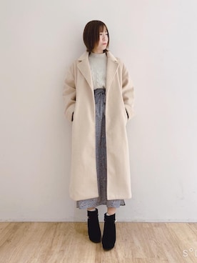 「仙台」｜「アイテム（その他アウター）」を使った、マジェスティックレゴンエスパル仙台店スタッフさん（レディース・158cm）の冬コーディネート
