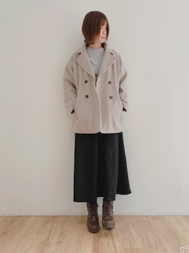 「仙台」｜「アイテム（その他アウター）」を使った、マジェスティックレゴンエスパル仙台店スタッフさん（レディース・158cm）の冬コーディネート