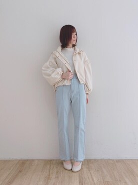 「仙台」｜「アイテム（ブルゾン）」を使った、マジェスティックレゴンエスパル仙台店スタッフさん（レディース・158cm）の冬コーディネート