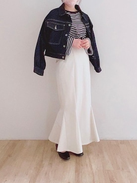 「仙台」｜「アイテム（デニムジャケット）」を使った、マジェスティックレゴンエスパル仙台店スタッフさん（レディース・159cm）の春コーディネート