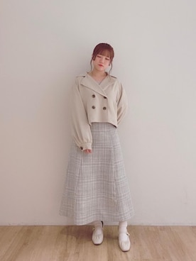 「仙台」｜「アイテム（トレンチコート）」を使った、マジェスティックレゴンエスパル仙台店スタッフさん（レディース・153cm）の春コーディネート