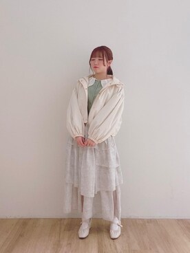 「仙台」｜「アイテム（ブルゾン）」を使った、マジェスティックレゴンエスパル仙台店スタッフさん（レディース・153cm）の春コーディネート