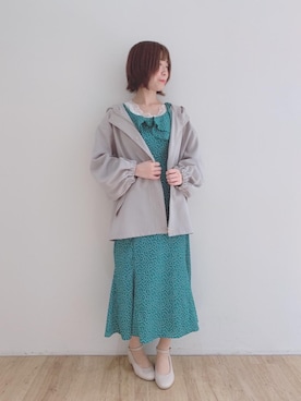 「仙台」｜「アイテム（ブルゾン）」を使った、マジェスティックレゴンエスパル仙台店スタッフさん（レディース・158cm）の春コーディネート