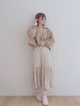 「仙台」｜「アイテム（トレンチコート）」を使った、マジェスティックレゴンエスパル仙台店スタッフさん（レディース・158cm）の春コーディネート