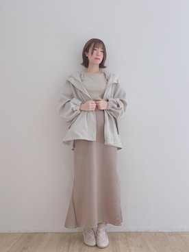 「仙台」｜「アイテム（ブルゾン）」を使った、マジェスティックレゴンエスパル仙台店スタッフさん（レディース・158cm）の春コーディネート