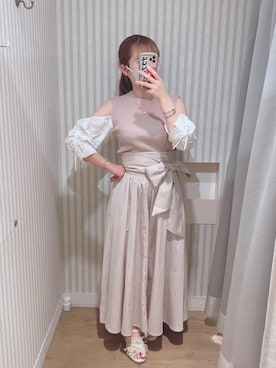 「仙台」｜「アイテム（アクセサリー）」を使った、マジェスティックレゴンエスパル仙台店スタッフさん（レディース・153cm）の夏コーディネート