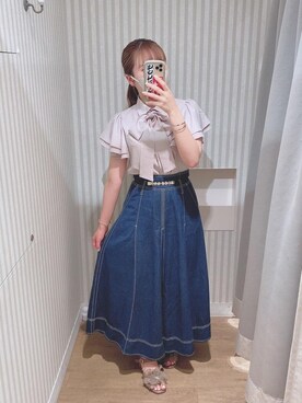 マジェスティックレゴンエスパル仙台店スタッフさん（レディース・153cm）の夏コーディネート