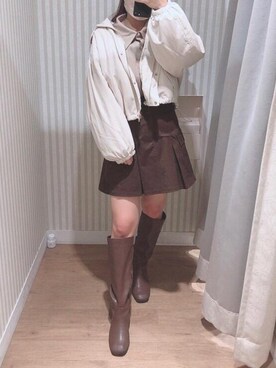 「仙台」｜「アイテム（その他アウター）」を使った、マジェスティックレゴンエスパル仙台店スタッフさん（レディース・152cm）の秋コーディネート