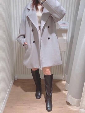 「仙台」｜「アイテム（ダウンジャケット/コート）」を使った、マジェスティックレゴンエスパル仙台店スタッフさん（レディース・152cm）の秋コーディネート
