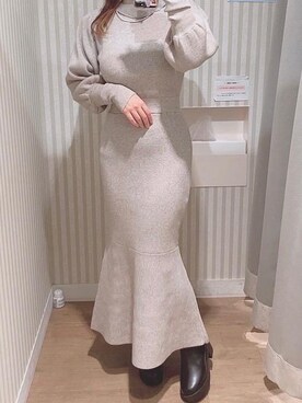 「仙台」｜「アイテム（アクセサリー）」を使った、マジェスティックレゴンエスパル仙台店スタッフさん（レディース・152cm）の冬コーディネート