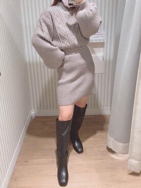 マジェスティックレゴンエスパル仙台店スタッフさん（レディース・152cm）の冬コーディネート