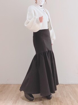 「ロゴシャツ」｜マジェスティックレゴンエスパル仙台店スタッフさん（レディース・152cm）の冬コーディネート