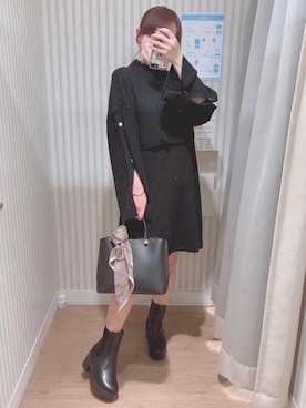 「仙台」｜「アイテム（アクセサリー）」を使った、マジェスティックレゴンエスパル仙台店スタッフさん（レディース・152cm）の冬コーディネート