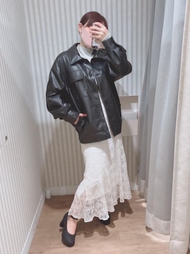 「仙台」｜「アイテム（ブルゾン）」を使った、マジェスティックレゴンエスパル仙台店スタッフさん（レディース・152cm）の冬コーディネート