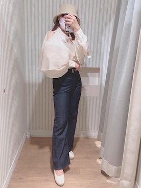 「仙台」｜「アイテム（帽子）」を使った、マジェスティックレゴンエスパル仙台店スタッフさん（レディース・152cm）の冬コーディネート
