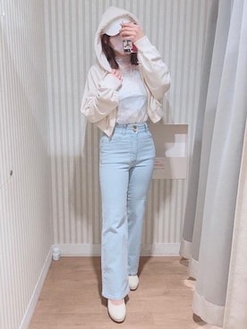「仙台」｜「アイテム（帽子）」を使った、マジェスティックレゴンエスパル仙台店スタッフさん（レディース・152cm）の春コーディネート