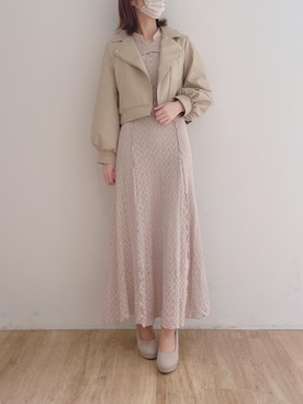 「仙台」｜「アイテム（ブルゾン）」を使った、マジェスティックレゴンエスパル仙台店スタッフさん（レディース・158cm）の春コーディネート