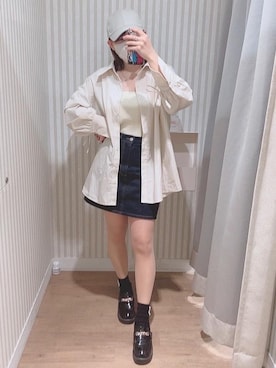 「仙台」｜「アイテム（帽子）」を使った、マジェスティックレゴンエスパル仙台店スタッフさん（レディース・152cm）の春コーディネート